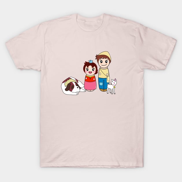 Kokeshis Heidi and Peter T-Shirt by Pendientera